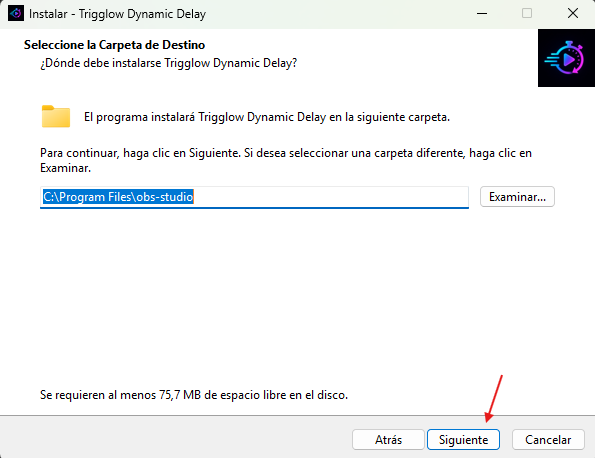 OBS destination folder