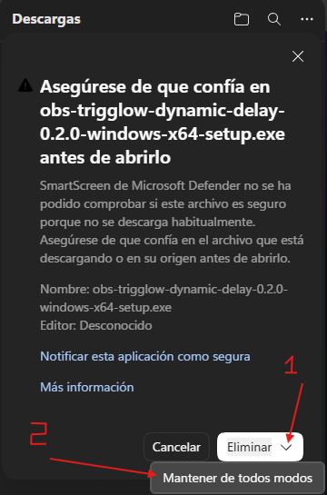 Download warning